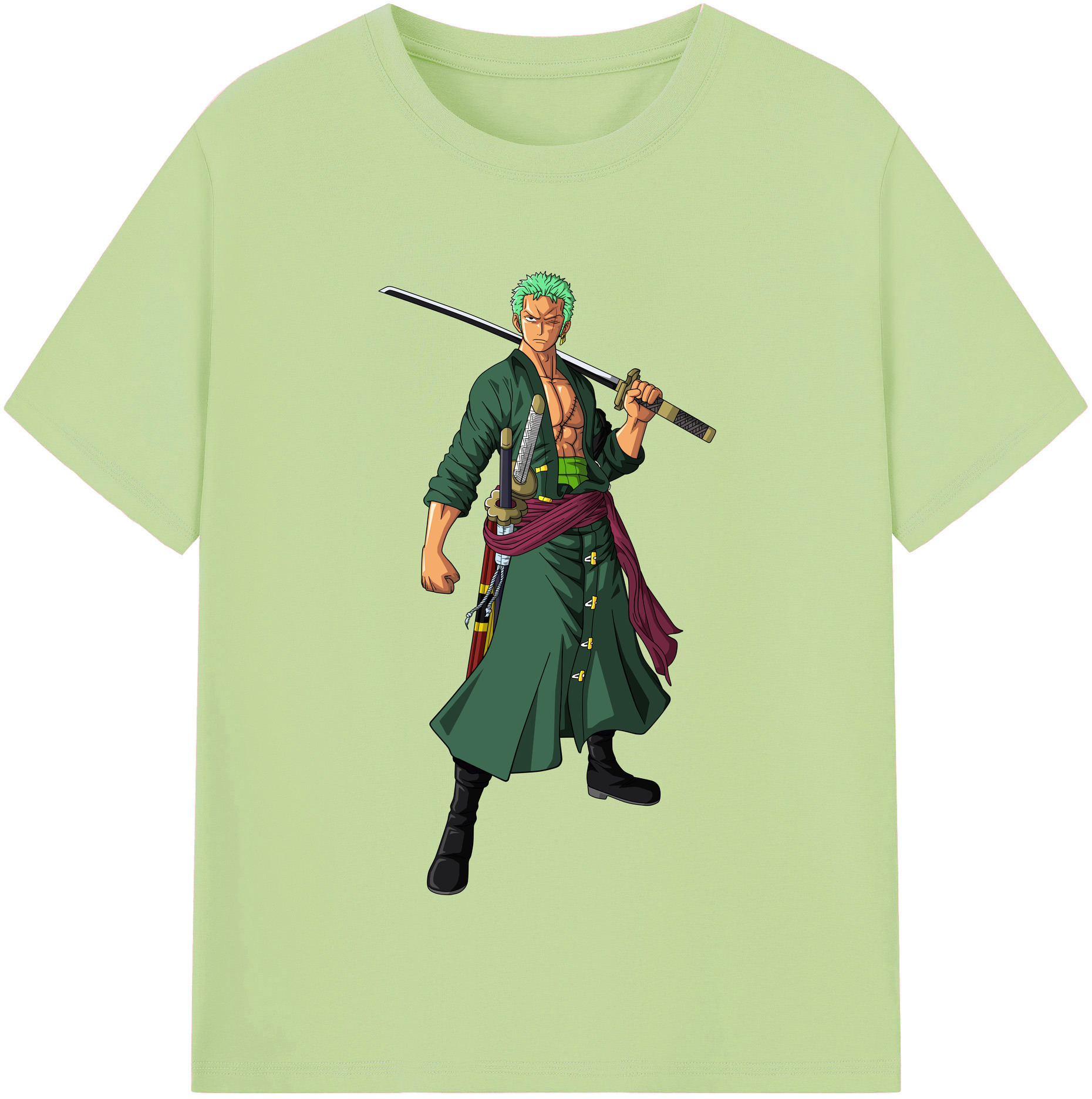 ワンピース ロロノア・ゾロ ONE PIECE Roronoa Zoro 綿100％半袖Tシャツ（フロントプリント）